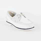 Womens Timberland Amherst 24674 Bright White Leather Lace Up Casual Boat Shoes